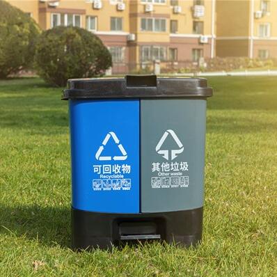 雙分類腳踏55升垃圾桶